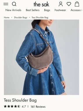 The Sak Tess Shoulder Bag- Mushroom Suede